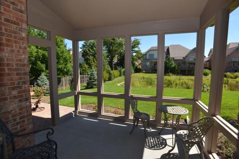 Screen porch and beaded ceiling