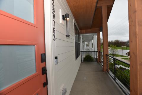 Cedar accents on front porch